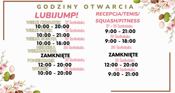 Godziny otwarcia – na czas Wielkanocny!